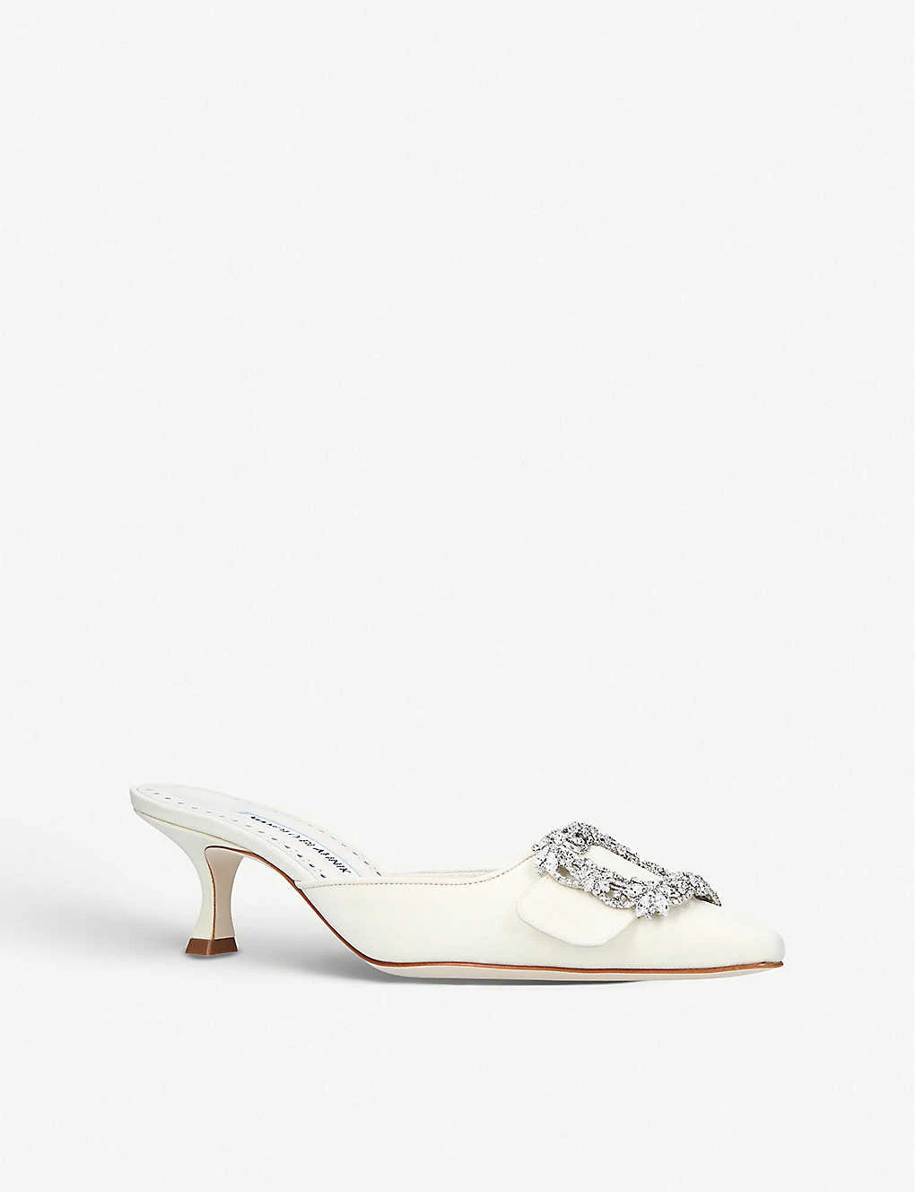 Manolo Blahnik Maysale Bride Silk And Leather Heeled Mules 3 Manolo Blahnik Maysale Bride Silk And Leather Heeled Mules - Image 3