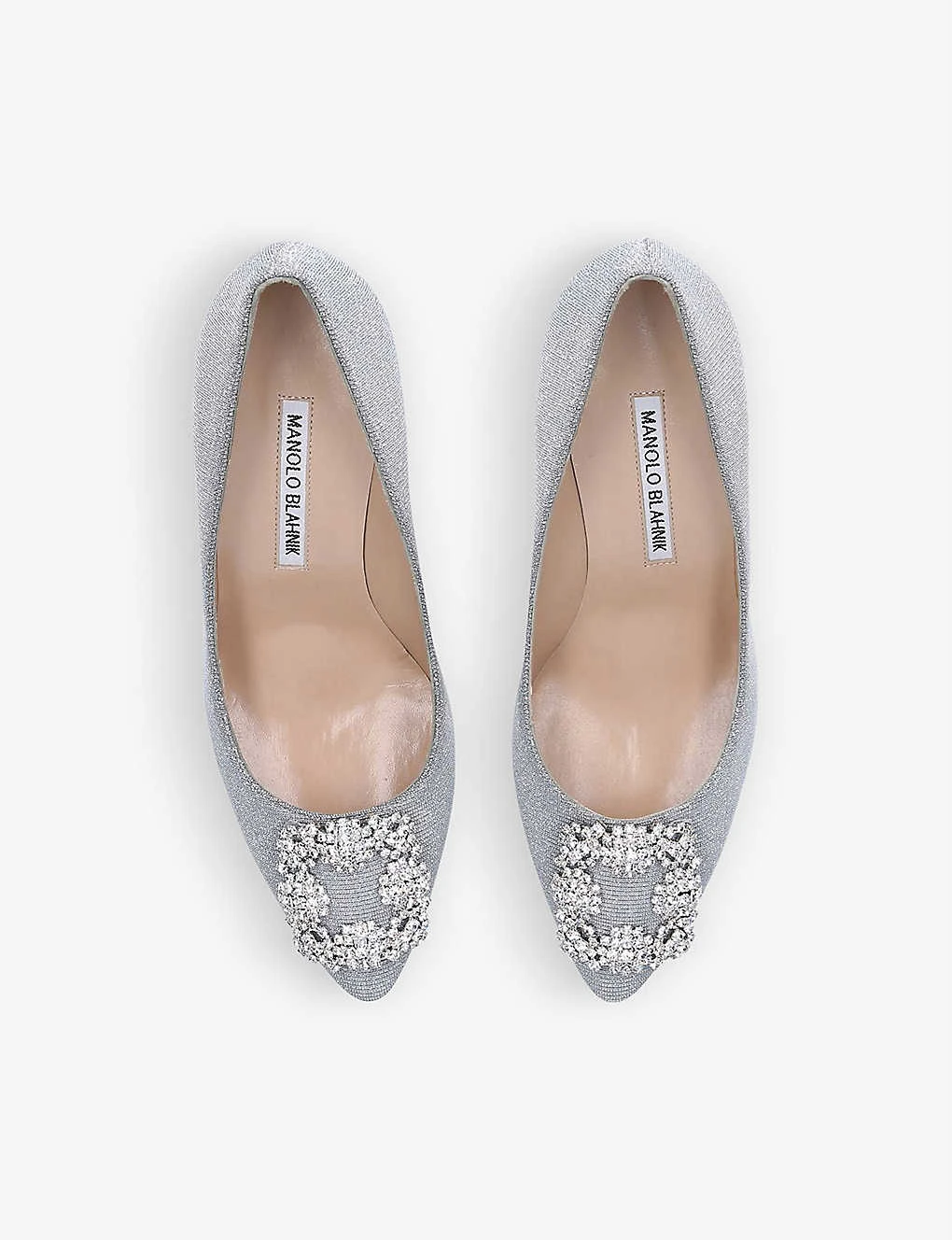 Manolo Blahnik Hangisi 70 Crystal-embellished Metallic-woven Courts 2 Manolo Blahnik Hangisi 70 Crystal-embellished Metallic-woven Courts - Image 2