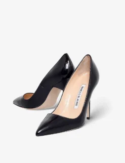 Manolo Blahnik BB 105 Point-toe Leather Courts -Manolo Blahnik Store 5151 10004 3416800309 BLACK ALT02
