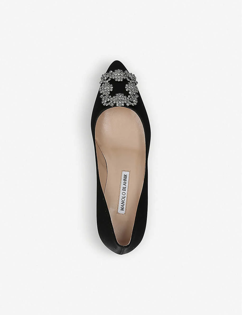 Manolo Blahnik Hangisi 50 Swarovski Crystal-embellished Satin Pumps 4 Manolo Blahnik Hangisi 50 Swarovski Crystal-embellished Satin Pumps - Image 4