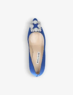 Manolo Blahnik Hangisi 70 Satin Courts 7 Manolo Blahnik Hangisi 70 Satin Courts -Manolo Blahnik Store 5151 10004 5382082759 MIDBLUE ALT03