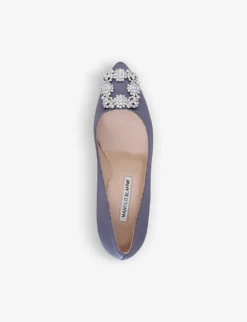 Manolo Blahnik Hangisi 70 Swarovski Crystal-embellished Satin Courts -Manolo Blahnik Store 5151 10004 5592421759 GREYDARK ALT03