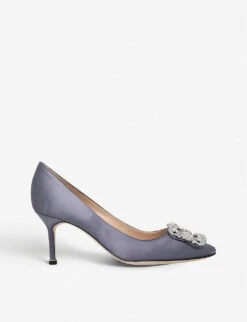 Manolo Blahnik Hangisi 70 Swarovski Crystal-embellished Satin Courts