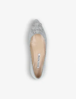 Manolo Blahnik Hangisi Crystal-embellished Flats 7 Manolo Blahnik Hangisi Crystal-embellished Flats -Manolo Blahnik Store 5151 10004 7508163609 SILVER ALT03