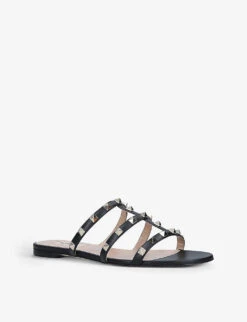 Valentino Garavani Rockstud Leather Sliders 6 Valentino Garavani Rockstud Leather Sliders -Manolo Blahnik Store 5306 10004 0770500109 BLACK ALT02