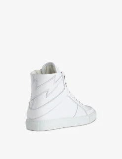 Zadig & Voltaire ZV1747 Leather Hi-top Trainer -Manolo Blahnik Store 669 10175 PSHAT1709F BLANC ALT02