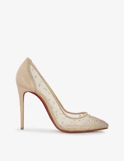 Christian Louboutin Follies Strass 100 Suede Courts