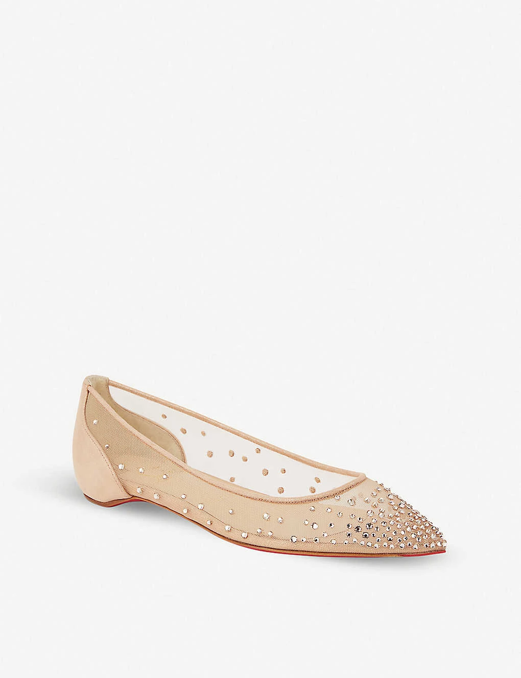 Christian Louboutin Follies Strass Flat Rete/suede 3 Christian Louboutin Follies Strass Flat Rete/suede - Image 3