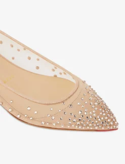 Christian Louboutin Follies Strass Flat Rete/suede 8 Christian Louboutin Follies Strass Flat Rete/suede -Manolo Blahnik Store 684 10145 3180710 VERSIONLI ALT03