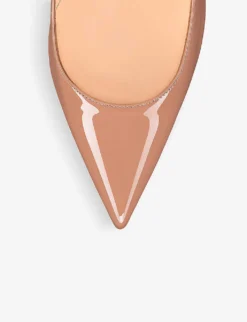Christian Louboutin Kate 100 Patent-leather Courts -Manolo Blahnik Store 684 10145 3191411 NUDE6248 ALT02