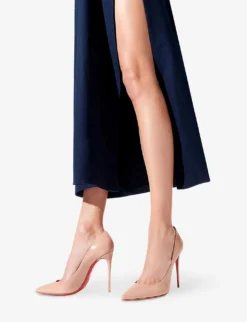 Christian Louboutin Kate 100 Patent-leather Courts -Manolo Blahnik Store 684 10145 3191411 NUDE6248 ALT04