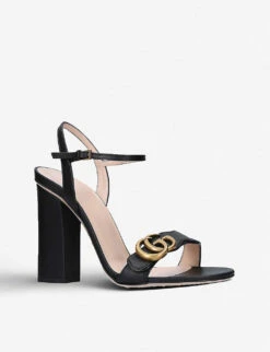 Gucci Marmont 105 Leather Sandals -Manolo Blahnik Store 783 10004 0609900109 BLACK ALT02