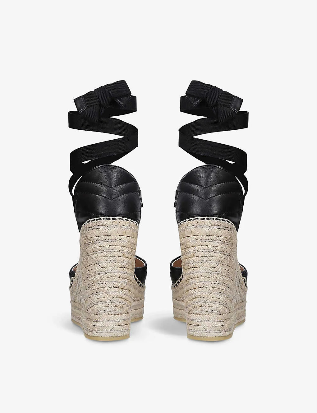 Gucci Palmyra Leather And Espadrille Wedge Sandals 4 Gucci Palmyra Leather And Espadrille Wedge Sandals - Image 4