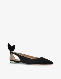 Aquazzura Deneuve Suede Ballet Pumps -Manolo Blahnik Store 783 10004 3517200209 BLACK ALT02