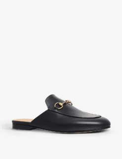 Gucci Princetown Leather Backless Loafers -Manolo Blahnik Store 783 10004 7687100109 BLACK ALT02