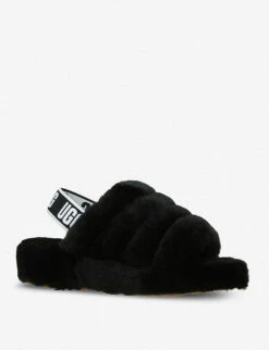 Ugg Fluff Yeah Sheepskin Slides -Manolo Blahnik Store 854 10004 2407000729 BLACK ALT02