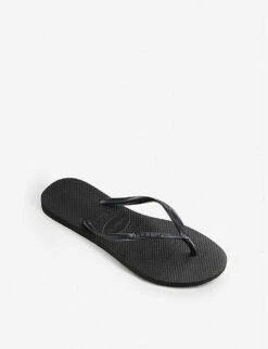 Havaianas Logo-embellished Rubber Flip-flops 6 Havaianas Logo-embellished Rubber Flip-flops -Manolo Blahnik Store 867 10104 40000300090 SLIMBLACK ALT02