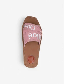 Chloé Woody Logo-print Recycled-silk Mules -Manolo Blahnik Store R00004075 PALEPINK ALT03
