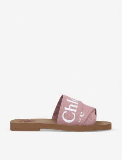 Chloé Woody Logo-print Recycled-silk Mules