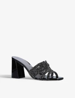 Arizona Embellished Leather Sandals -Manolo Blahnik Store R00065467 BLACK ALT02