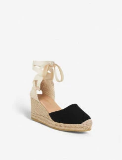 Maureene Woven Canvas Wedge Espadrilles -Manolo Blahnik Store R00120798 BLABLACK ALT02
