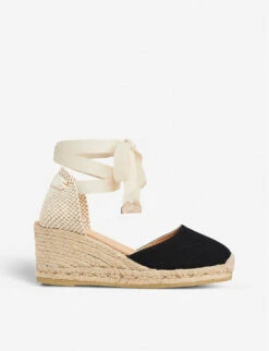 Maureene Woven Canvas Wedge Espadrilles
