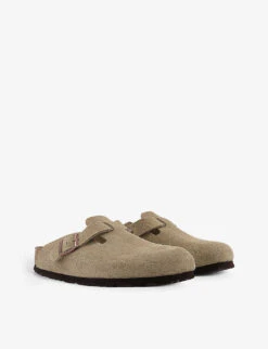 Birkenstock Boston Buckle-embellished Suede Sandals 7 Birkenstock Boston Buckle-embellished Suede Sandals -Manolo Blahnik Store R03637260 TAUPESUEDE ALT02