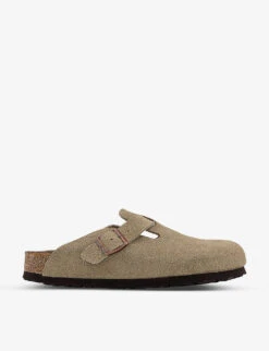 Birkenstock Boston Buckle-embellished Suede Sandals