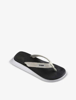 Havaianas Tradi Zori Brand-badge Woven Flip-flops -Manolo Blahnik Store R03657325 BLACKWHITE ALT02
