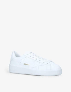 Golden Goose Women's Pure Star Star-embroidered Leather Trainers -Manolo Blahnik Store R03676776 WHITE ALT02