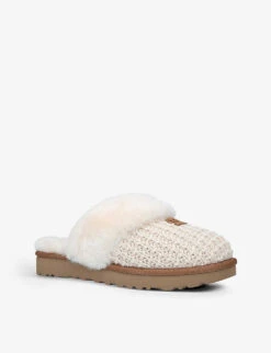 Ugg Cozy Branded Suede Slippers -Manolo Blahnik Store R03702239 CREAM ALT02