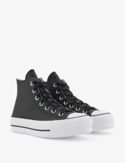 Converse All Star Lift High-top Leather Flatform Trainers -Manolo Blahnik Store R03730914 BLACKWHITELEATHER ALT02