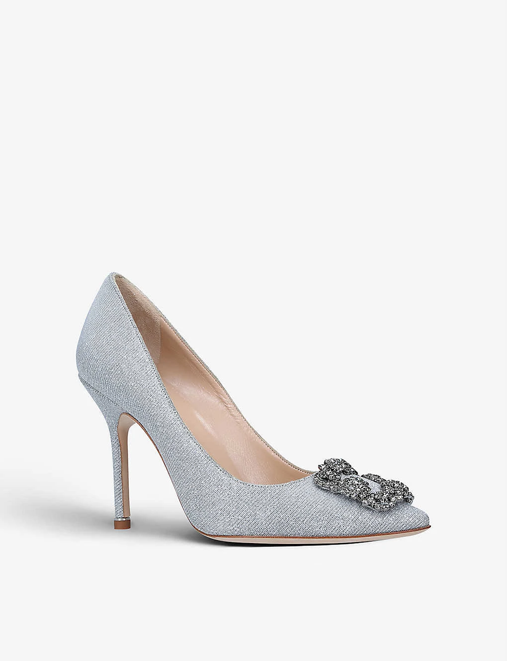 Manolo Blahnik Hangisi 105 Crystal-embellished Metallic-woven Courts 3 Manolo Blahnik Hangisi 105 Crystal-embellished Metallic-woven Courts - Image 3