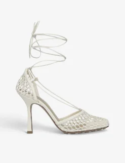 Bottega Veneta Stretch Wraparound Leather And Mesh Courts