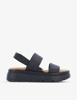 Dune Location Padded Leather Flatform Sandals