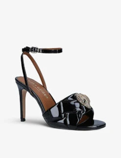 Kurt Geiger London Kensington Paten-leather Heeled Sandals -Manolo Blahnik Store R03758699 BLACK ALT02