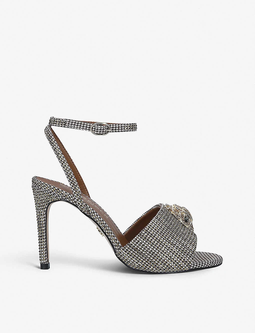 Kurt Geiger London Kensington Hounds Tooth Check Embellished Heeled Sandals 1 Kurt Geiger London Kensington Hounds Tooth Check Embellished Heeled Sandals