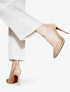 Christian Louboutin Follies Strass 100 Mesh Courts -Manolo Blahnik Store R03782129 VERSIONLIGHTSILK ALT04