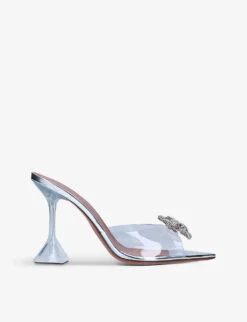 Amina Muaddi Rosie Glass Crystal-embellished Sling-back PVC Courts