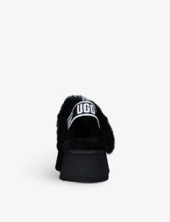 Ugg Funkette Suede And Sheepskin Platform Slippers 7 Ugg Funkette Suede And Sheepskin Platform Slippers -Manolo Blahnik Store R03811354 BLACK ALT03