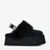 Ugg Funkette Suede And Sheepskin Platform Slippers