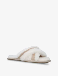 Ugg Scuffiata Round-toe Sheepskin Slippers -Manolo Blahnik Store R03811382 CREAM ALT02