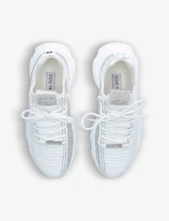 Steve Madden Maxilla-R Rhinestone-embellished Knitted Trainers -Manolo Blahnik Store R03819827 WHITE ALT02