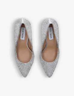 Steve Madden Lillie Rhinestone-encrusted Faux-leather Courts 7 Steve Madden Lillie Rhinestone-encrusted Faux-leather Courts -Manolo Blahnik Store R03819870 SILVER ALT02
