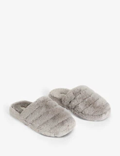 Ted Baker Lopsey Faux Fur Mule Slippers -Manolo Blahnik Store R03828539 LTGREY ALT02