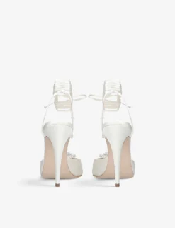 Magda Butrym Floral-embellished Satin Courts -Manolo Blahnik Store R03831038 CREAM ALT03