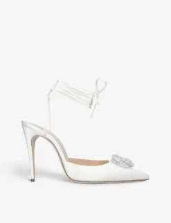 Magda Butrym Floral-embellished Satin Courts