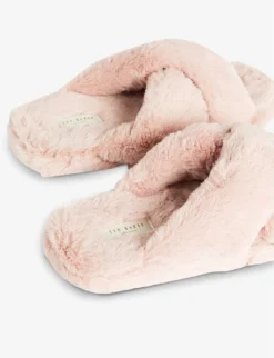 Ted Baker Lopply Cross-over Faux-fur Slippers -Manolo Blahnik Store R03831844 DUSKYPINK ALT02