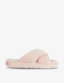Ted Baker Lopply Cross-over Faux-fur Slippers