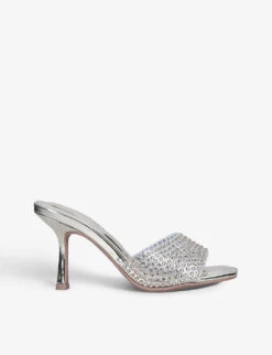 Carvela Shimmer Gem-embossed Vinyl Heeled Mules